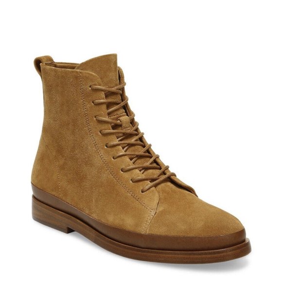 NEW Vince Cooper Ankle Boots Womens 9 Lace Up Brown Tan Suede - Picture 1 of 11